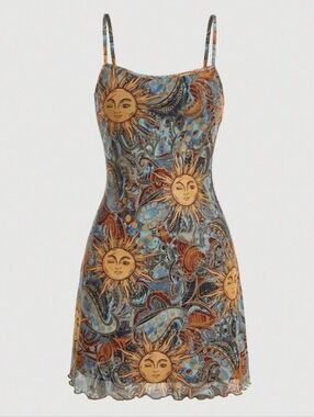 Sun Print Mini Dress